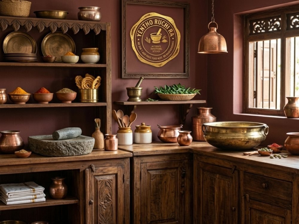 A traditional South Indian home kitchen