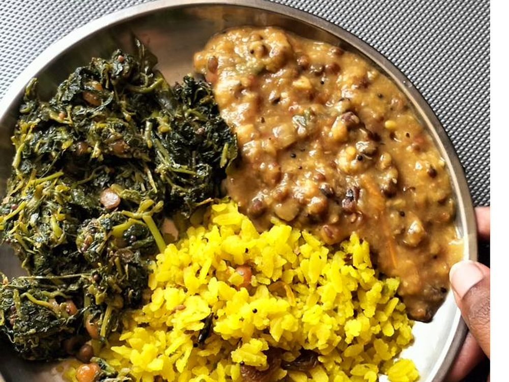 Gongura, rice and beans